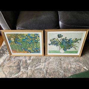VINCENT VAN GOGH IRISES PRINTS. Professionally framed. Sold as a set!
